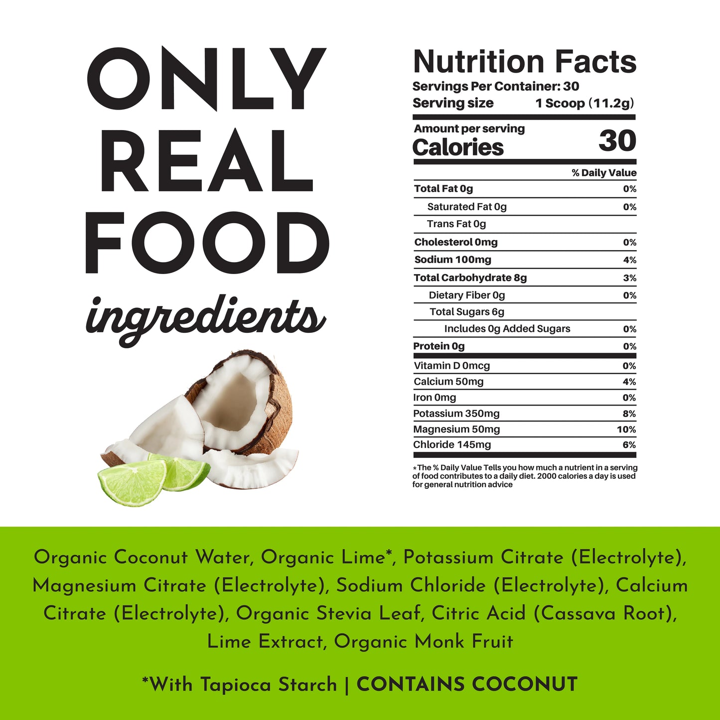 Just Ingredients Electrolytes Coconut Lime