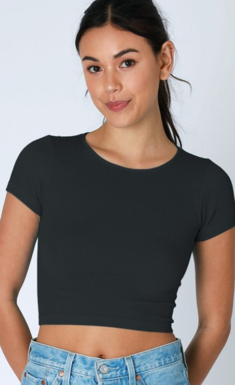 Ribbed Crop Tee