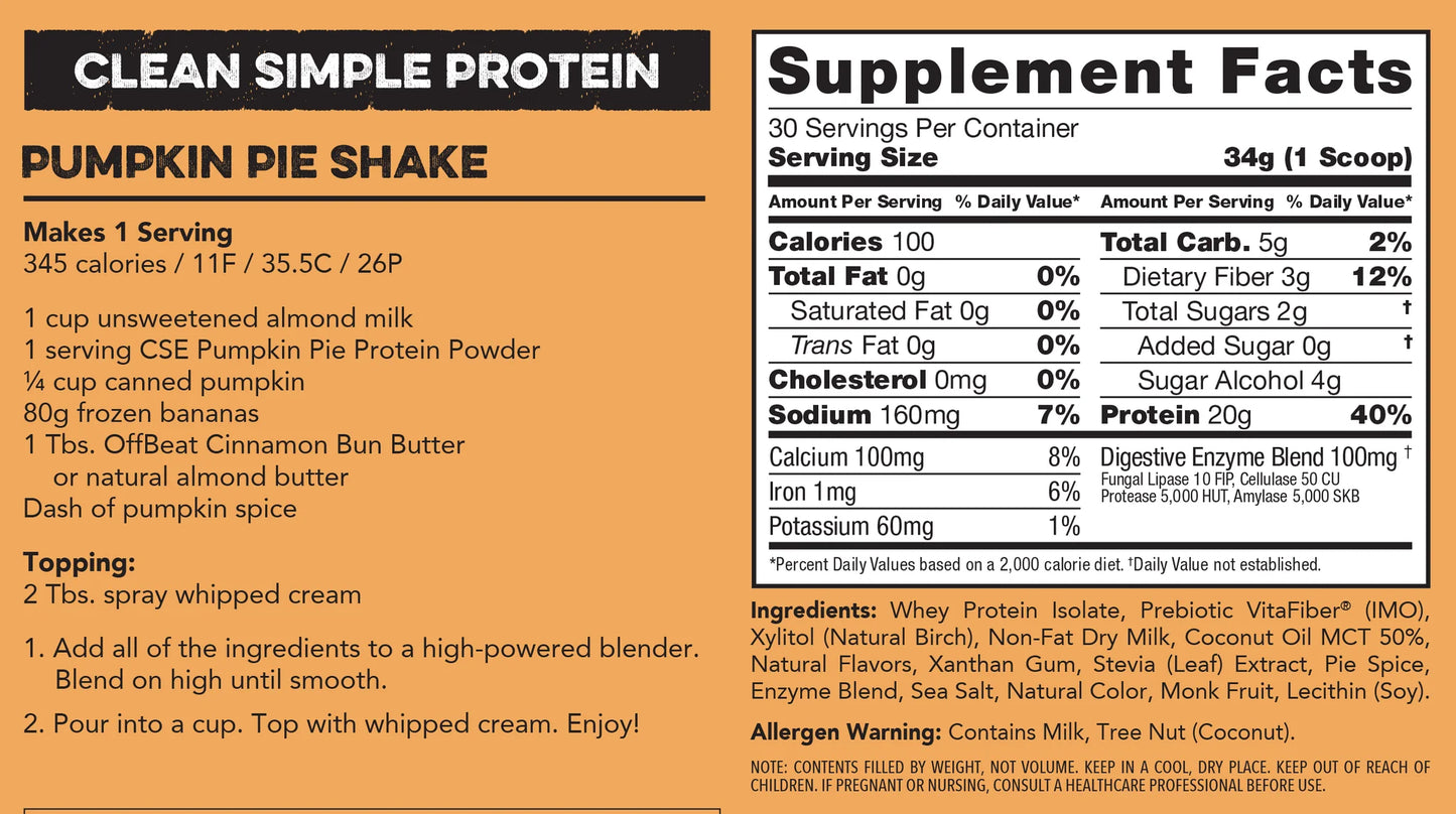 CSE Protein Powder - Pumpkin Pie