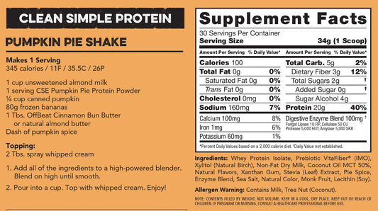 CSE Protein Powder - Pumpkin Pie