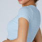 Shirred Short Sleeve Crop