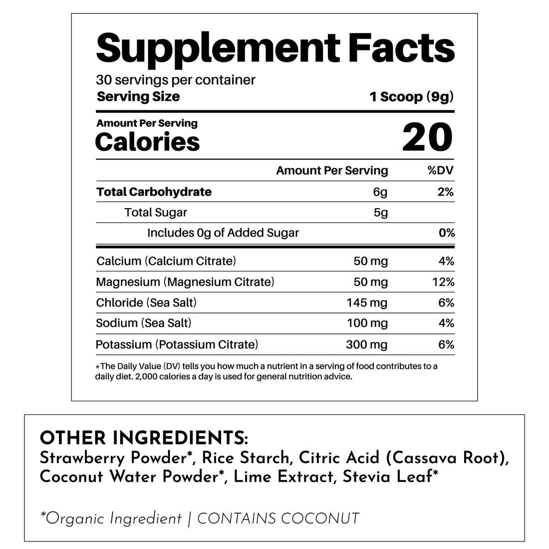 Just Ingredients Electrolytes Strawberry Limeaid