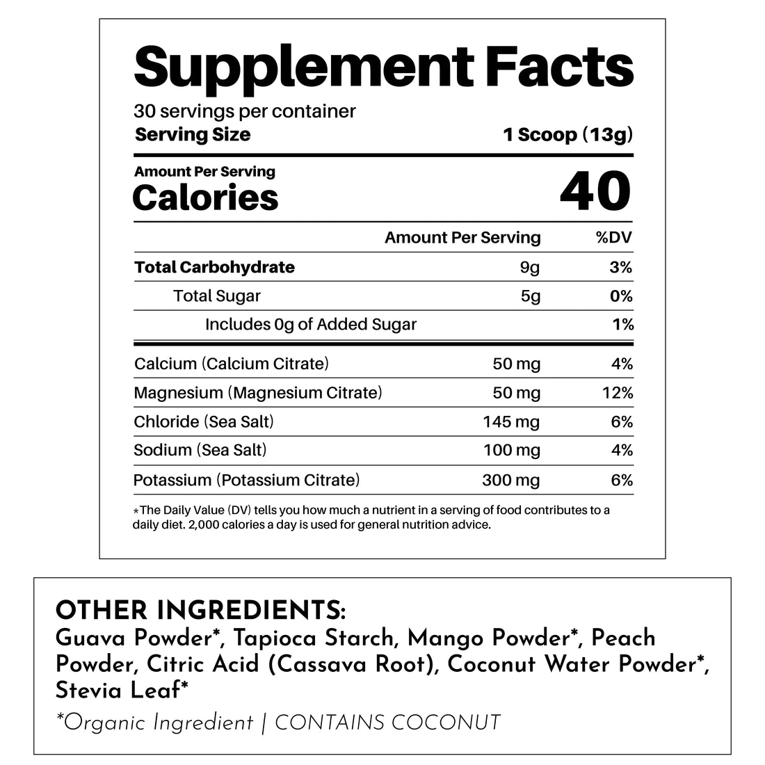 Just Ingredients Electrolytes Guava Mango