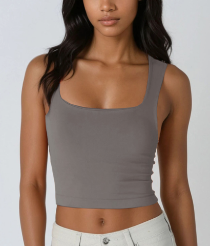 Clean Line Square Neck Crop