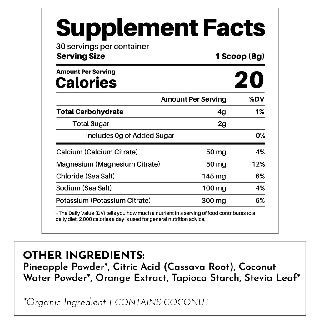 Just Ingredients Electrolytes Orange Pineapple