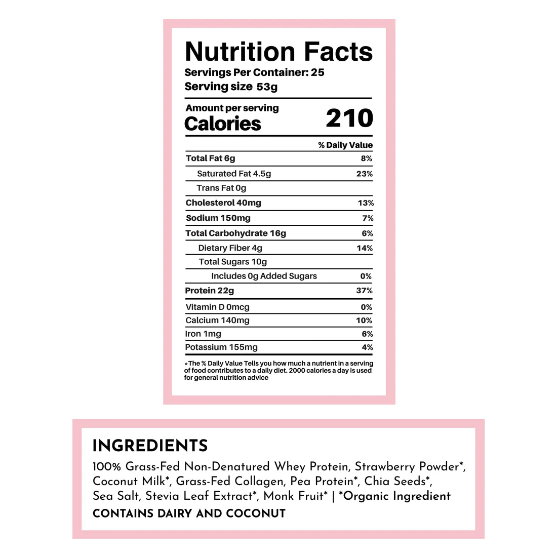 Just Ingredients Strawberries & Cream  Protein Powder