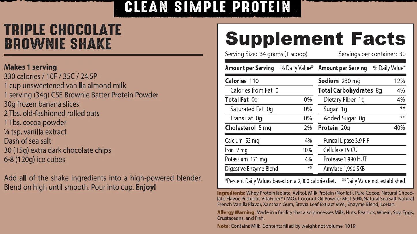 CSE Protein Powder - Brownie Batter