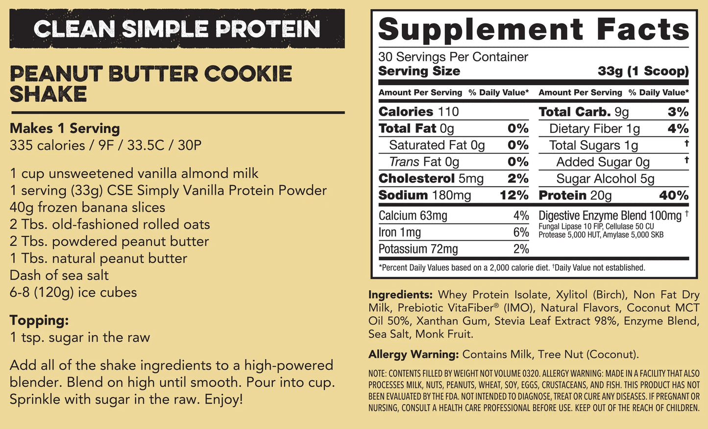 CSE Protein Powder - Simply Vanilla