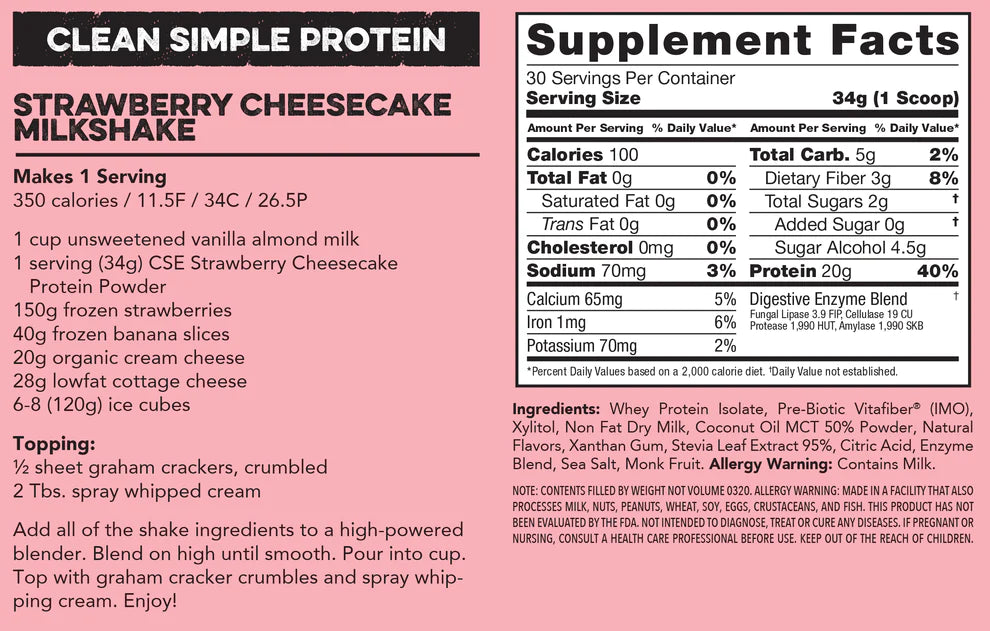 CSE Protein Powder - Strawberry Cheesecake